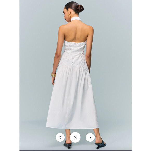 Copied - Commense Pocketed Halter Neck Embroidered Dress with Non-Belte Sz M - Picture 5 of 6